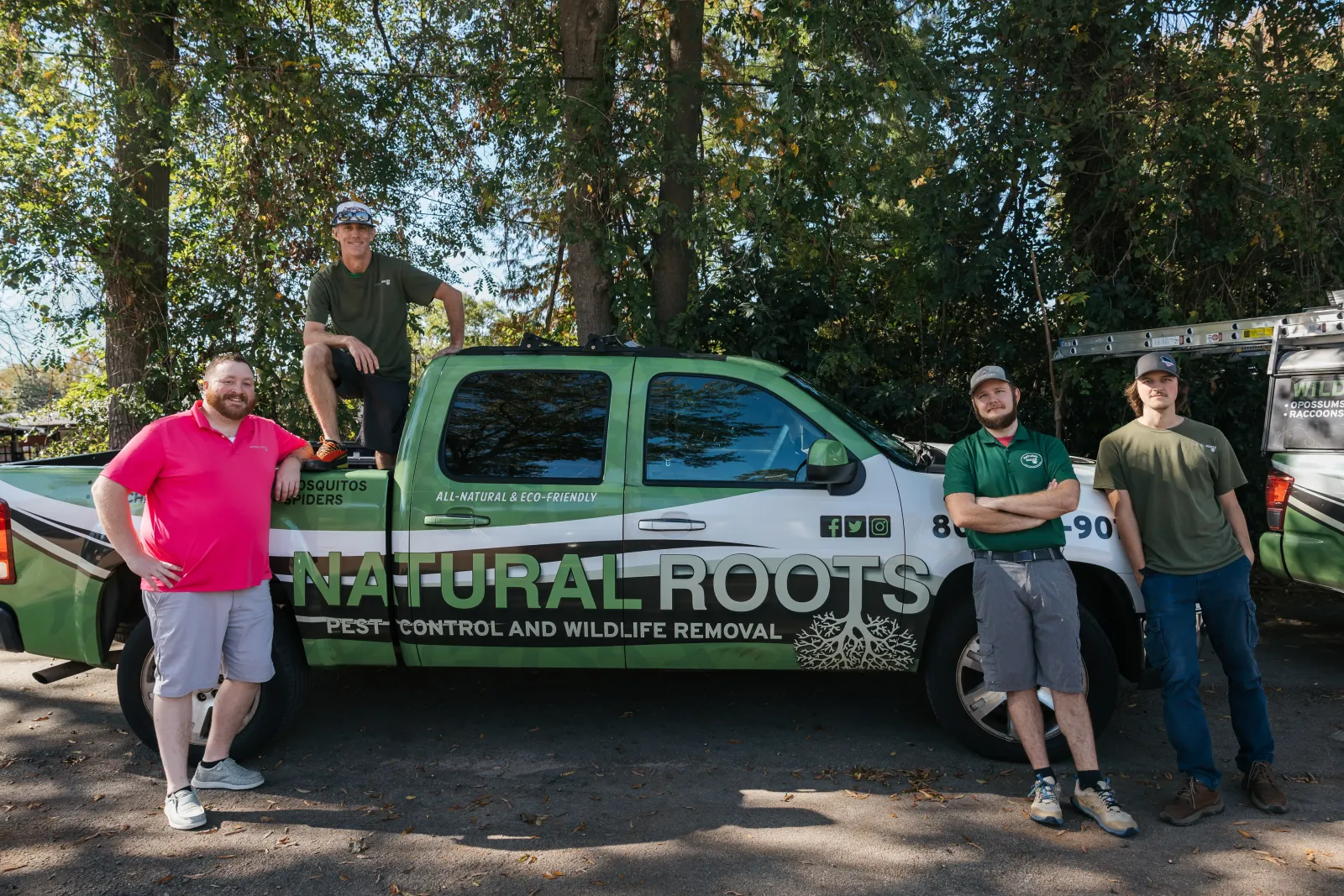 group with truck