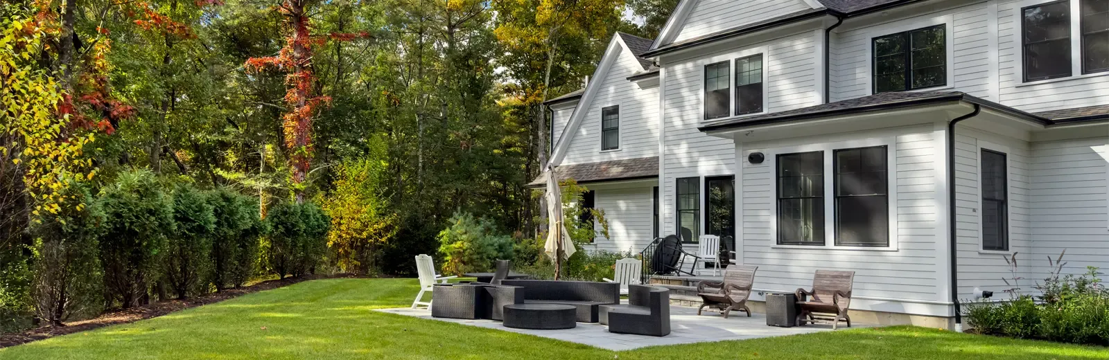 exterior of nice white two story home