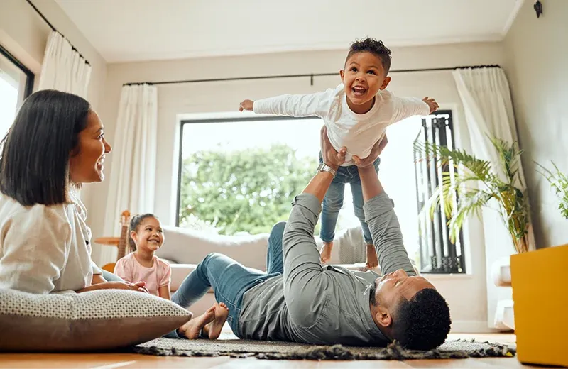 happy family in pest free home