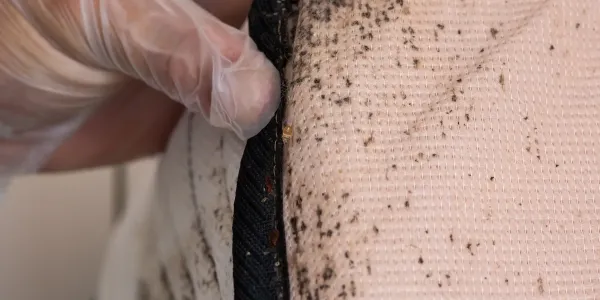 Someone Inspecting a Mattress for Bed Bugs